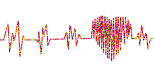 electrocardiogram with a heart